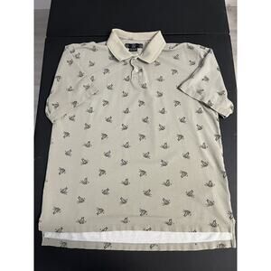 Nike Golf Extra Large Adult Polo Shirt Floral Beige Tropical Mens